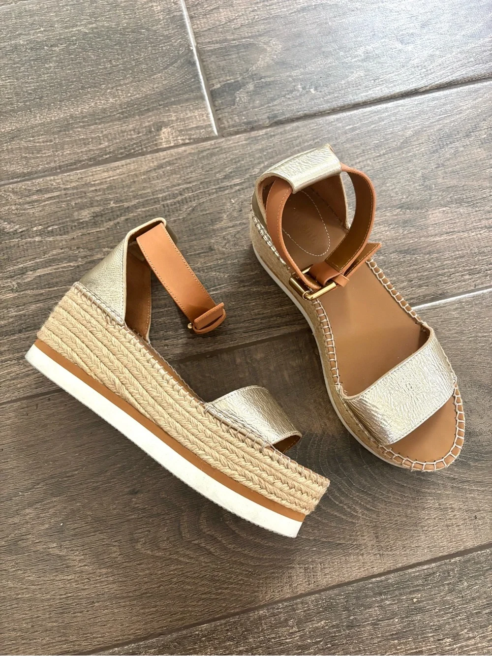 SEE BY CHLOÉ / Glyn Leather Platform Espadrille Sandals